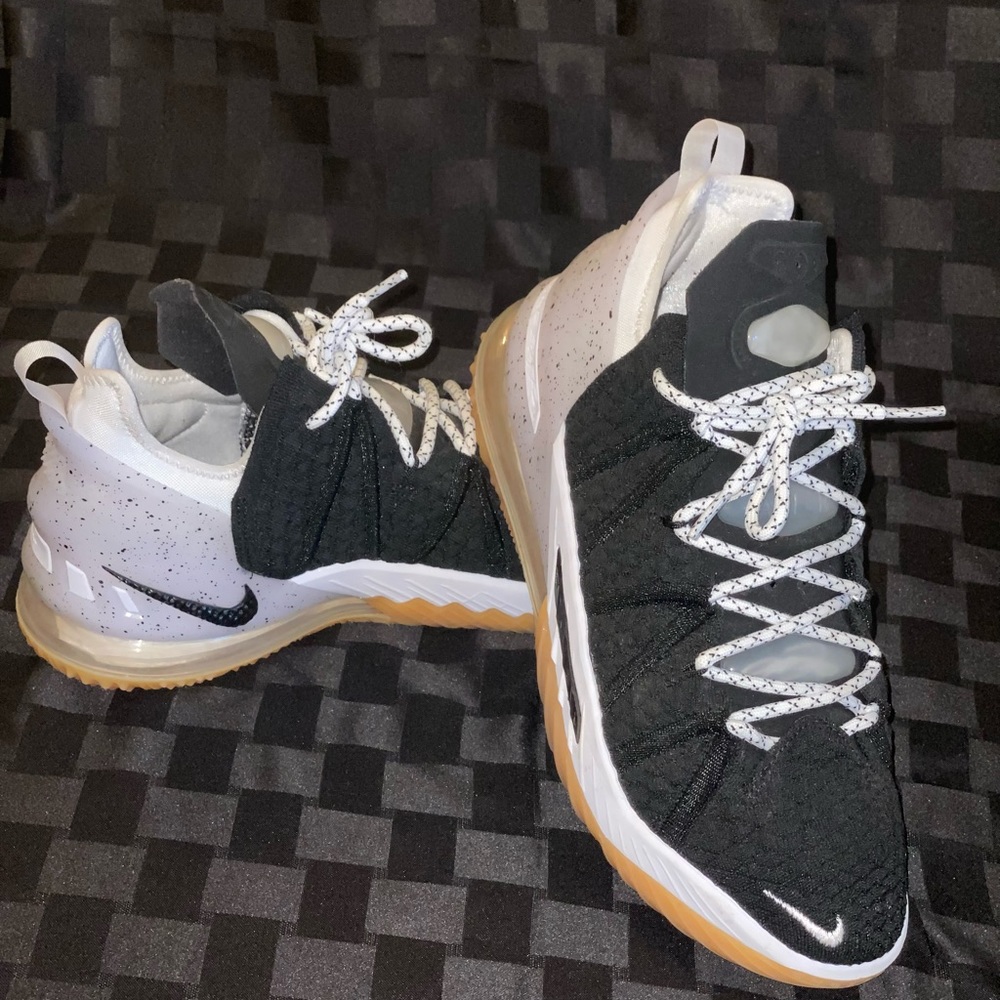 LEBRON 18 'BLACK WHITE GUM' Mens Sz. 8.5, fairly new.